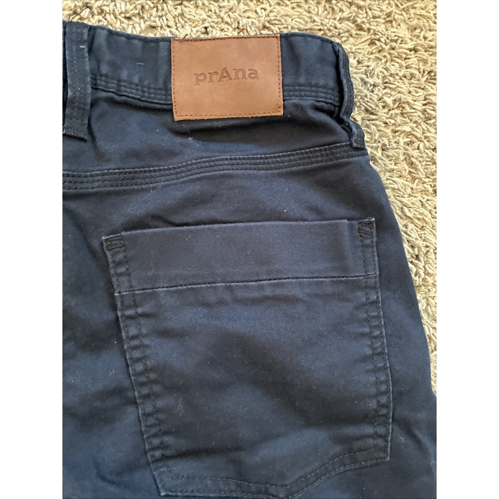 PRANA Men's Casual Pants Slim Fit Leg Flat Front Solid Navy Blue 28x32 - Picture 9 of 9